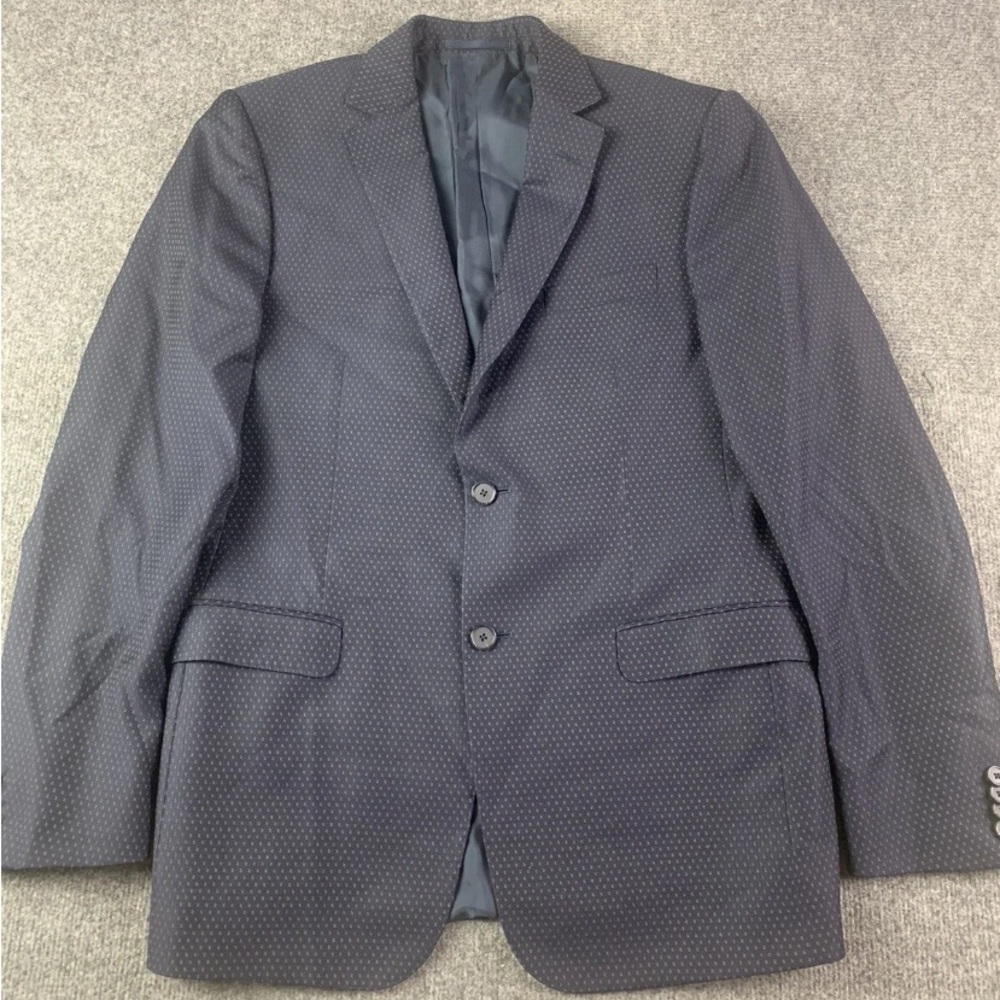 Z Zegna Mens 100% Wool Sports Blazer Drop 8 Size 40 Navy/Gold/Red